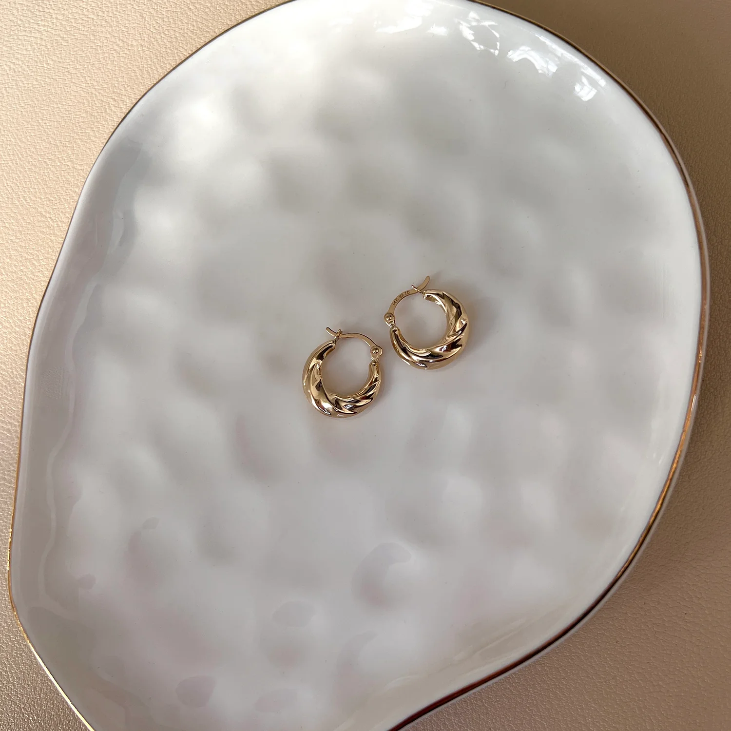 Petite Croissant Hoop Earrings - Image 2