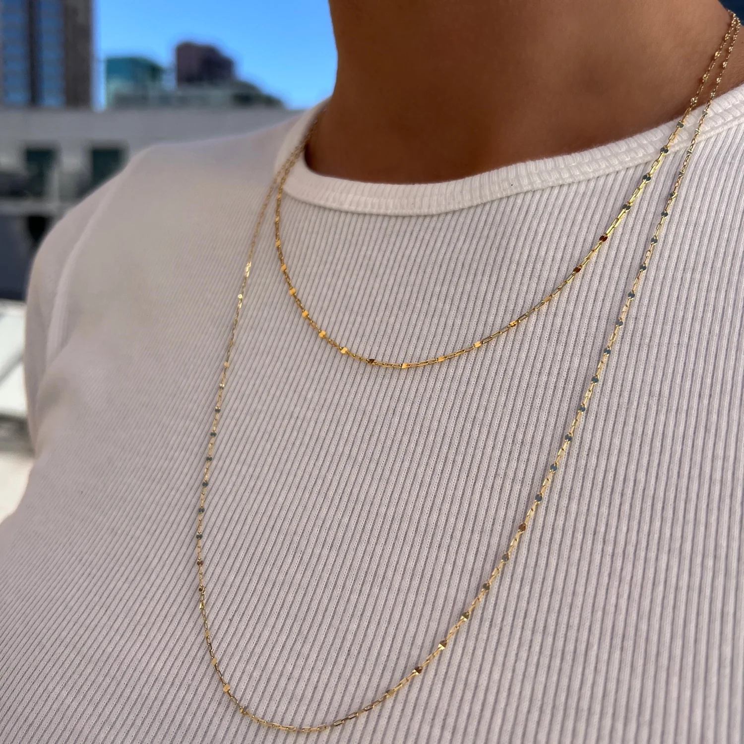 Petite Sequin Chain Necklace - Image 2