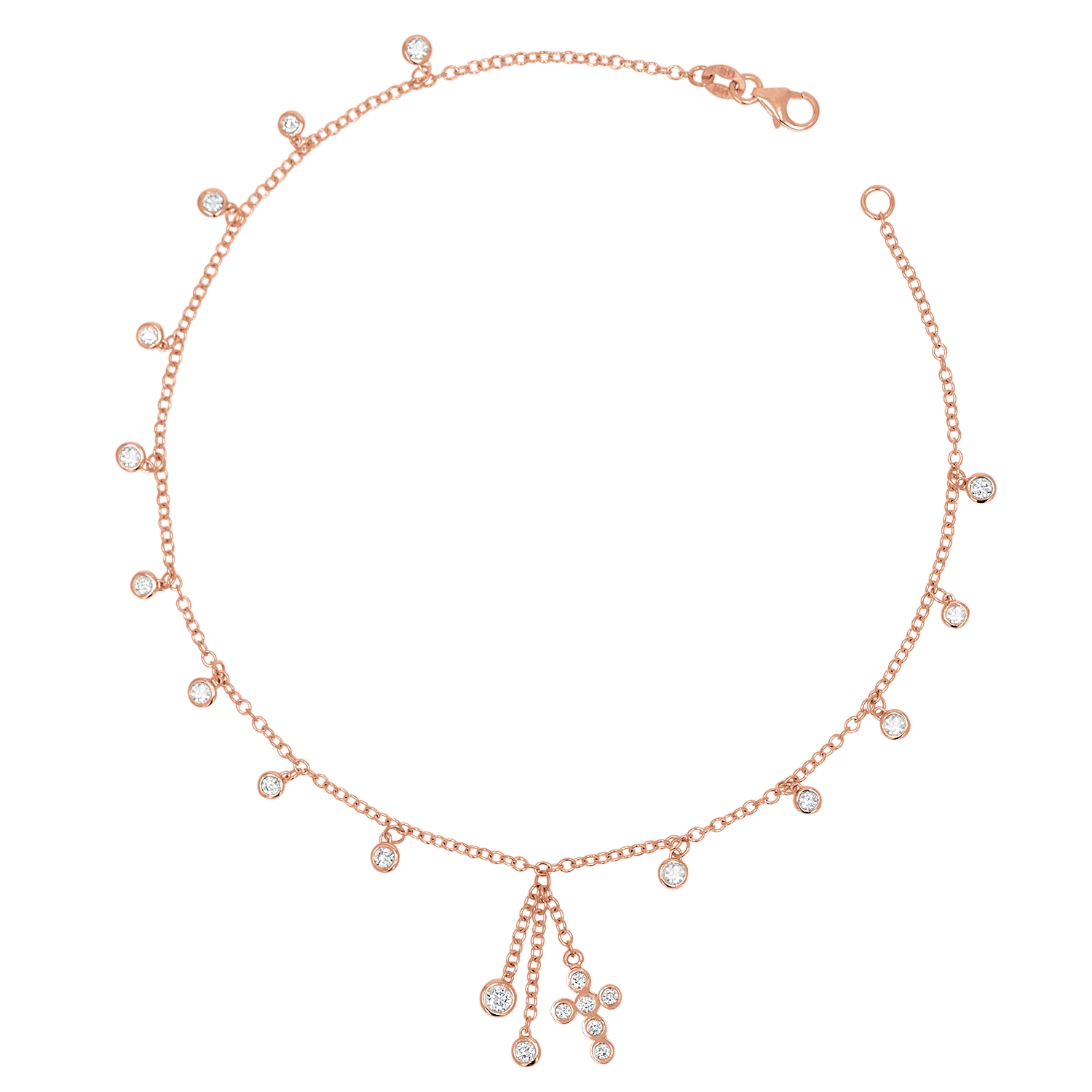 Religious Rosary Diamond Anklet - Image 3