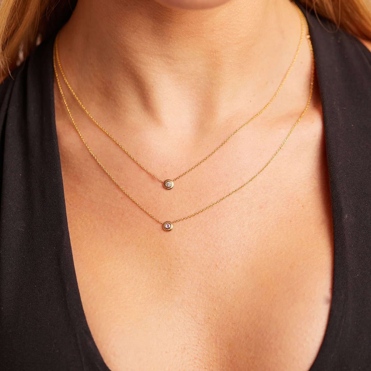 Step Bezel Solitaire Necklace - Image 4