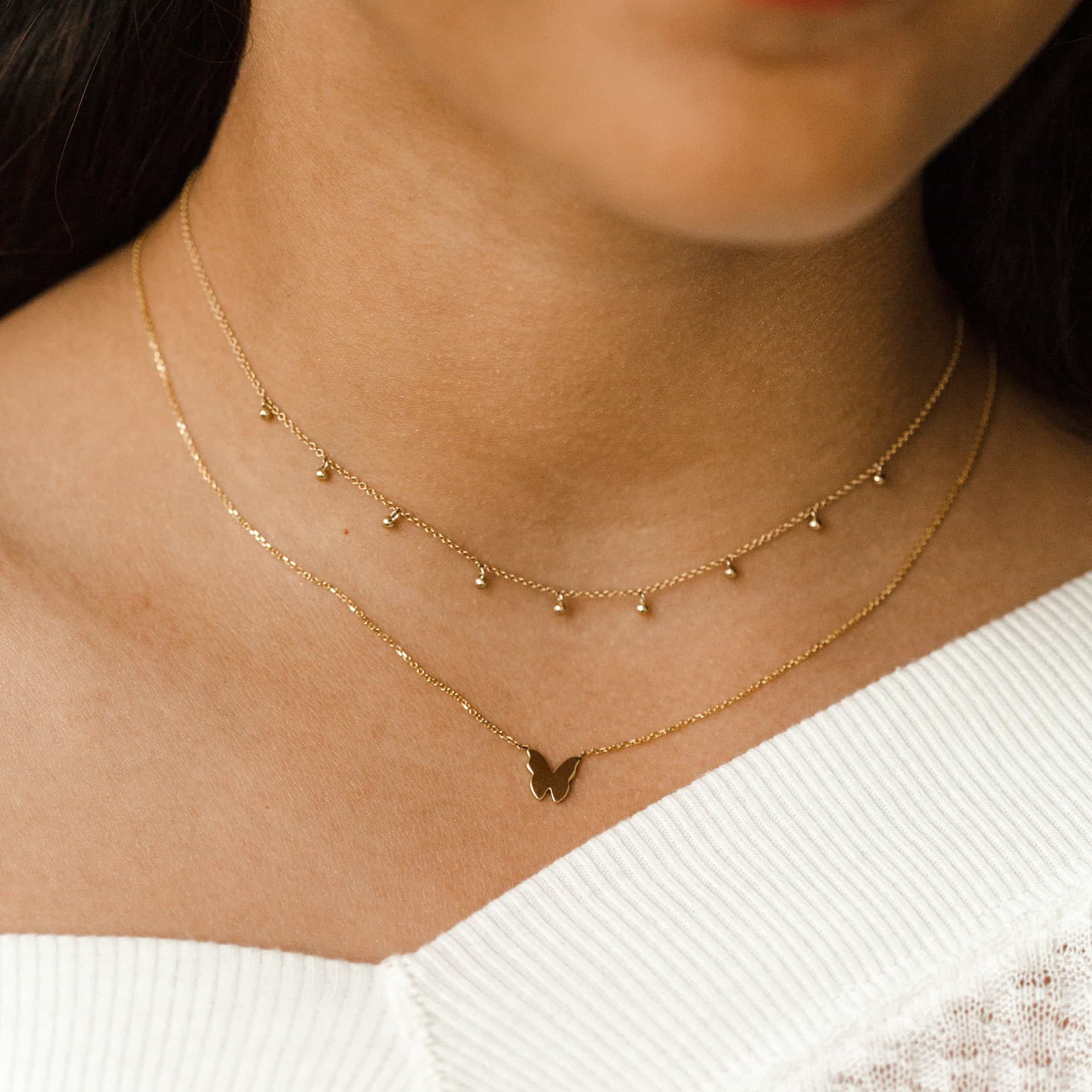 Mini Dainty Ball Chain Necklace - Image 4