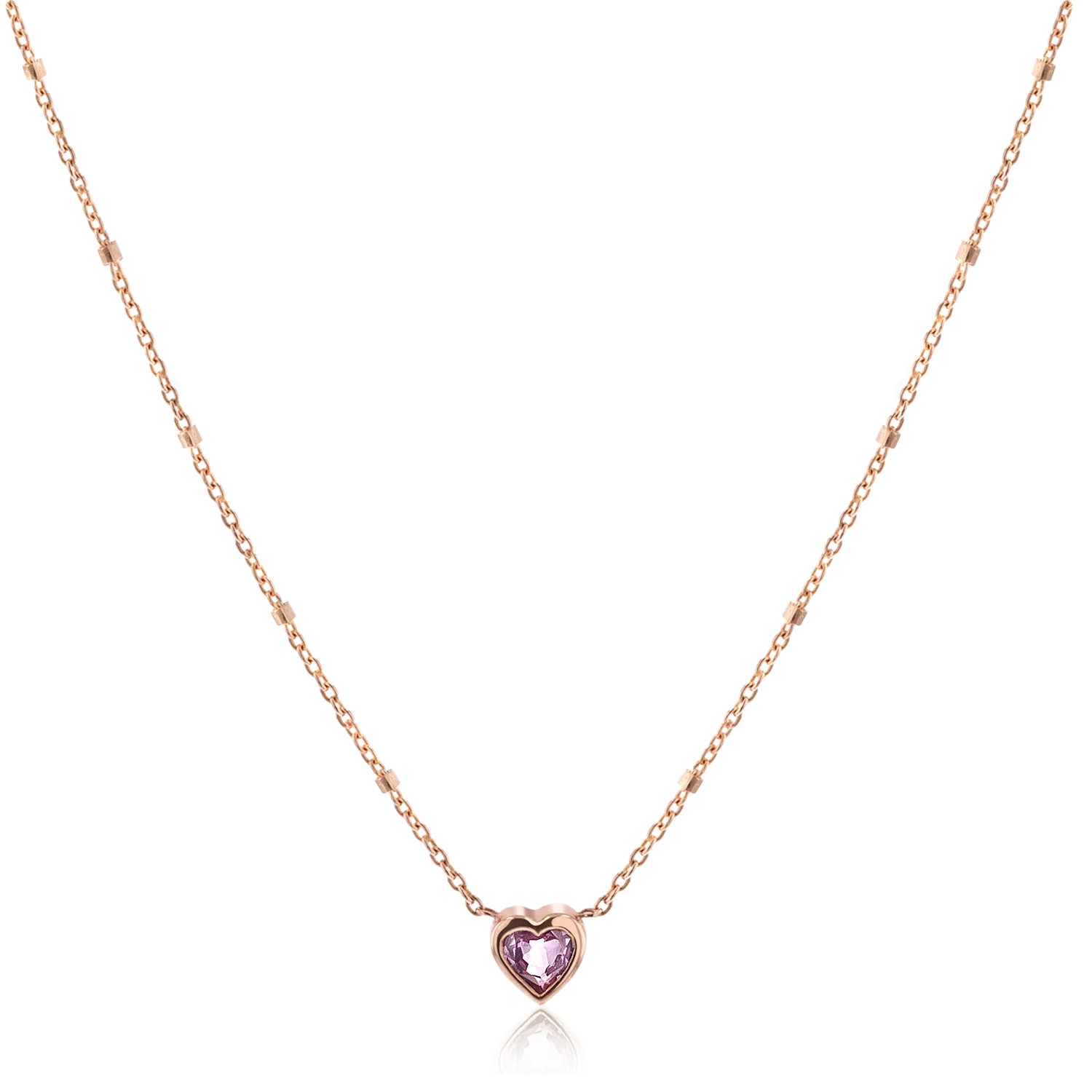 Bezel Heart Necklace - Image 3