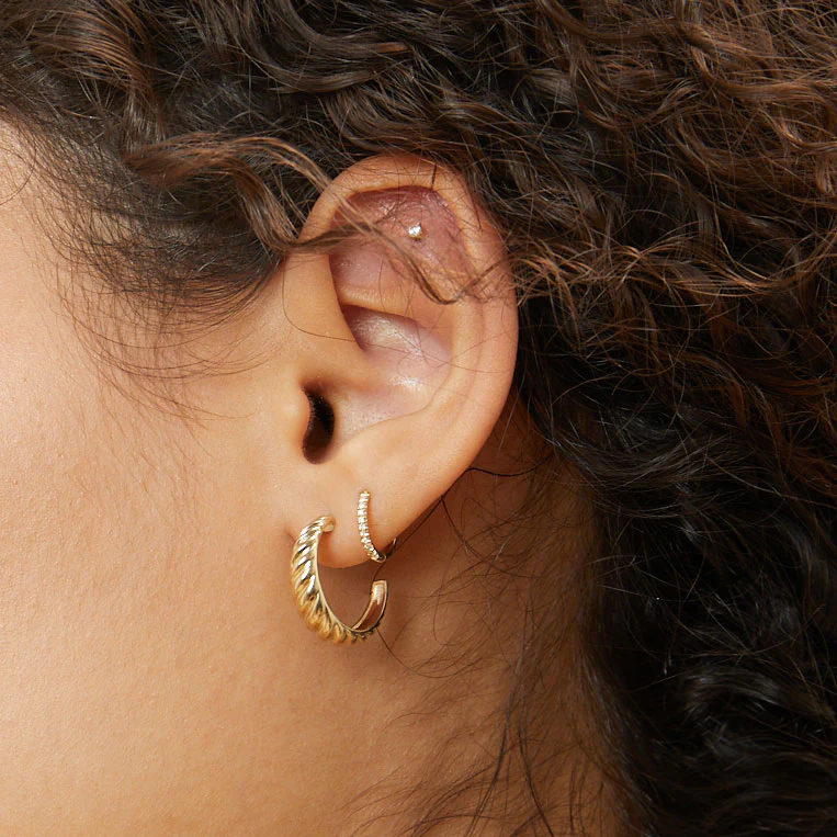 Celine Croissant Hoop Earrings - Image 4