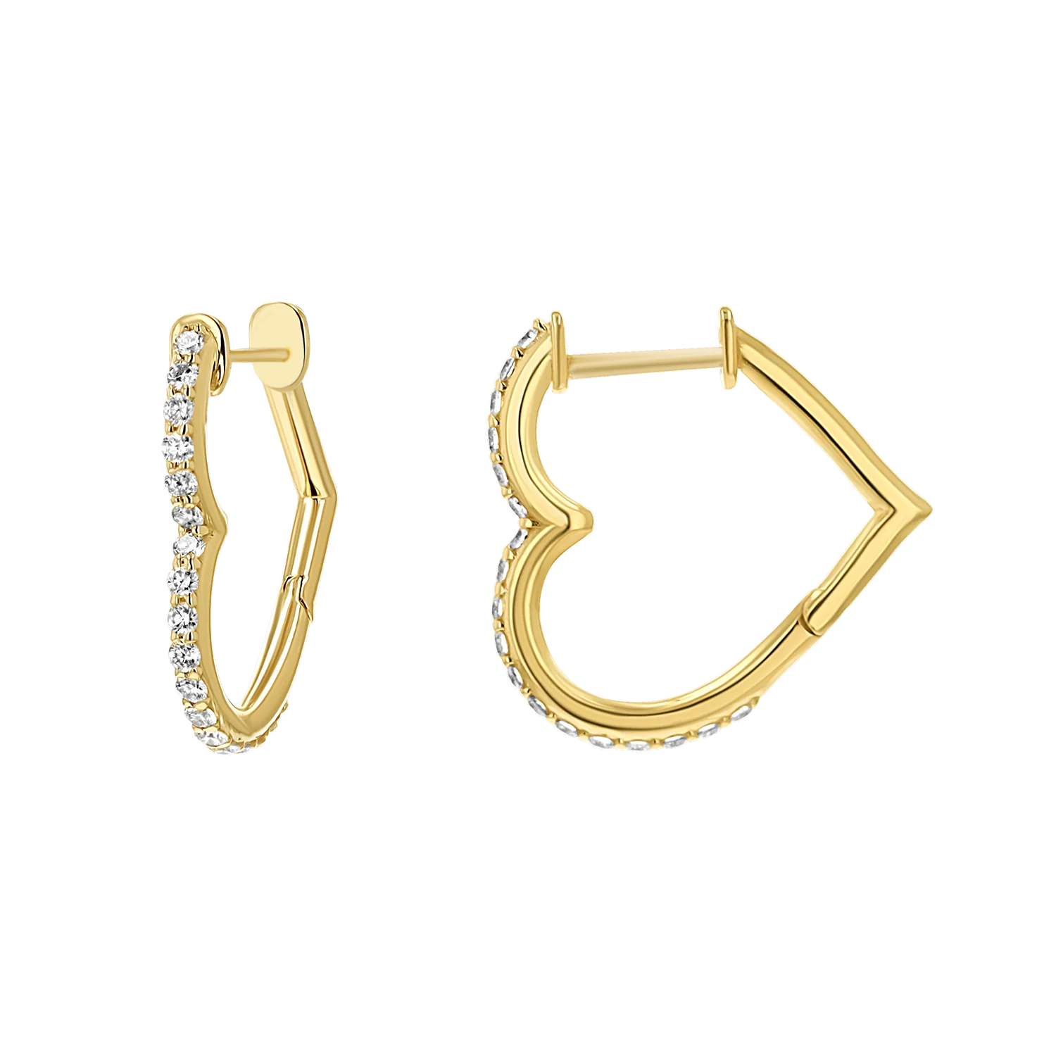 Diamond Heart Hoops