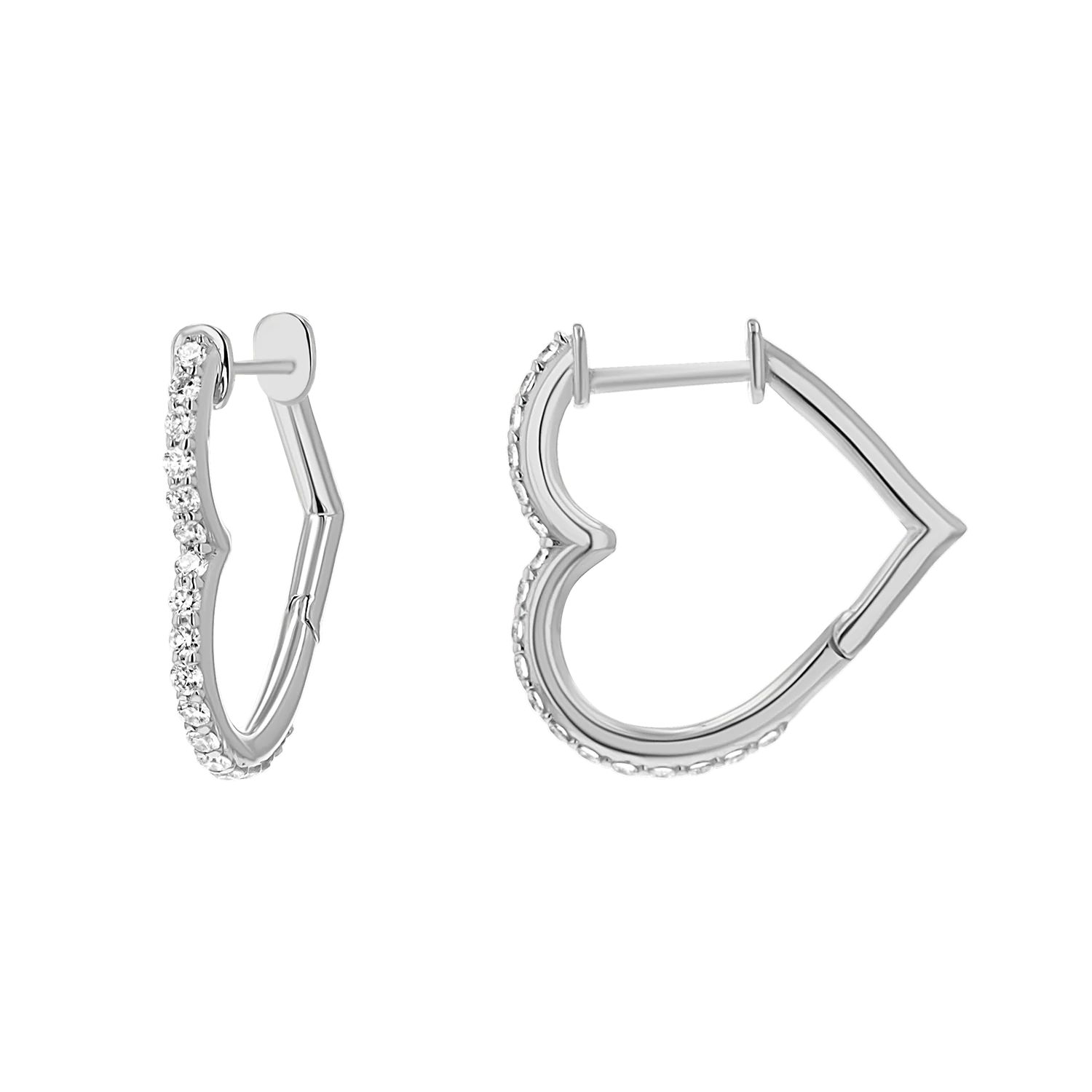 Diamond Heart Hoops - Image 2