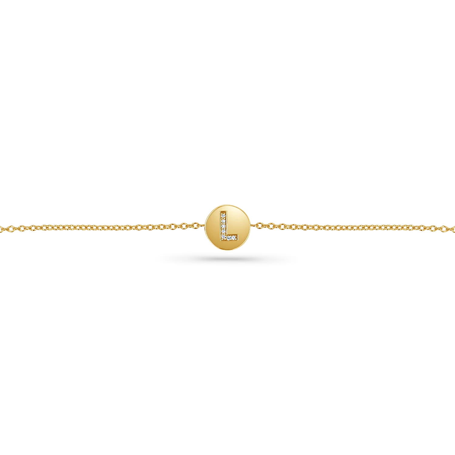 Diamond Initial Coin Bracelet - Image 4