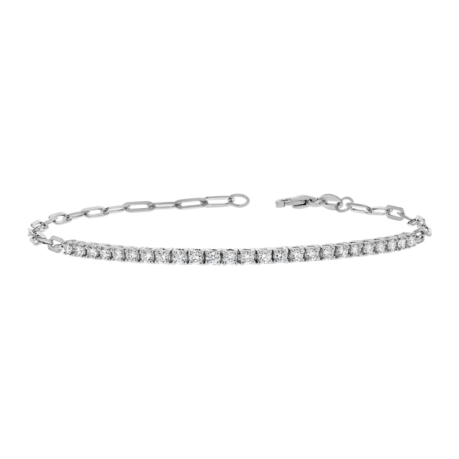 Diamond Tennis Bracelet Paper Clip Link - Image 2