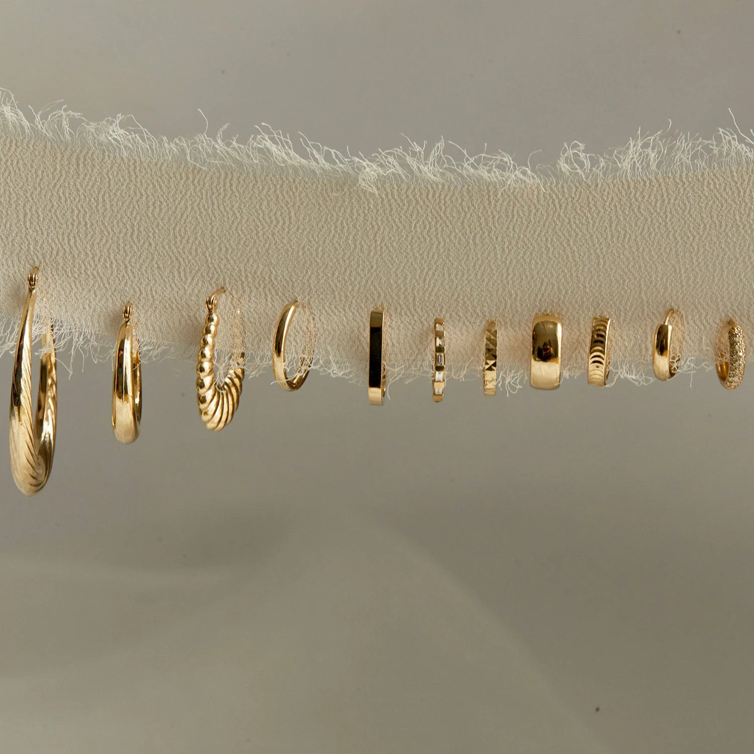 Dome Huggie Hoop Earrings - Image 4