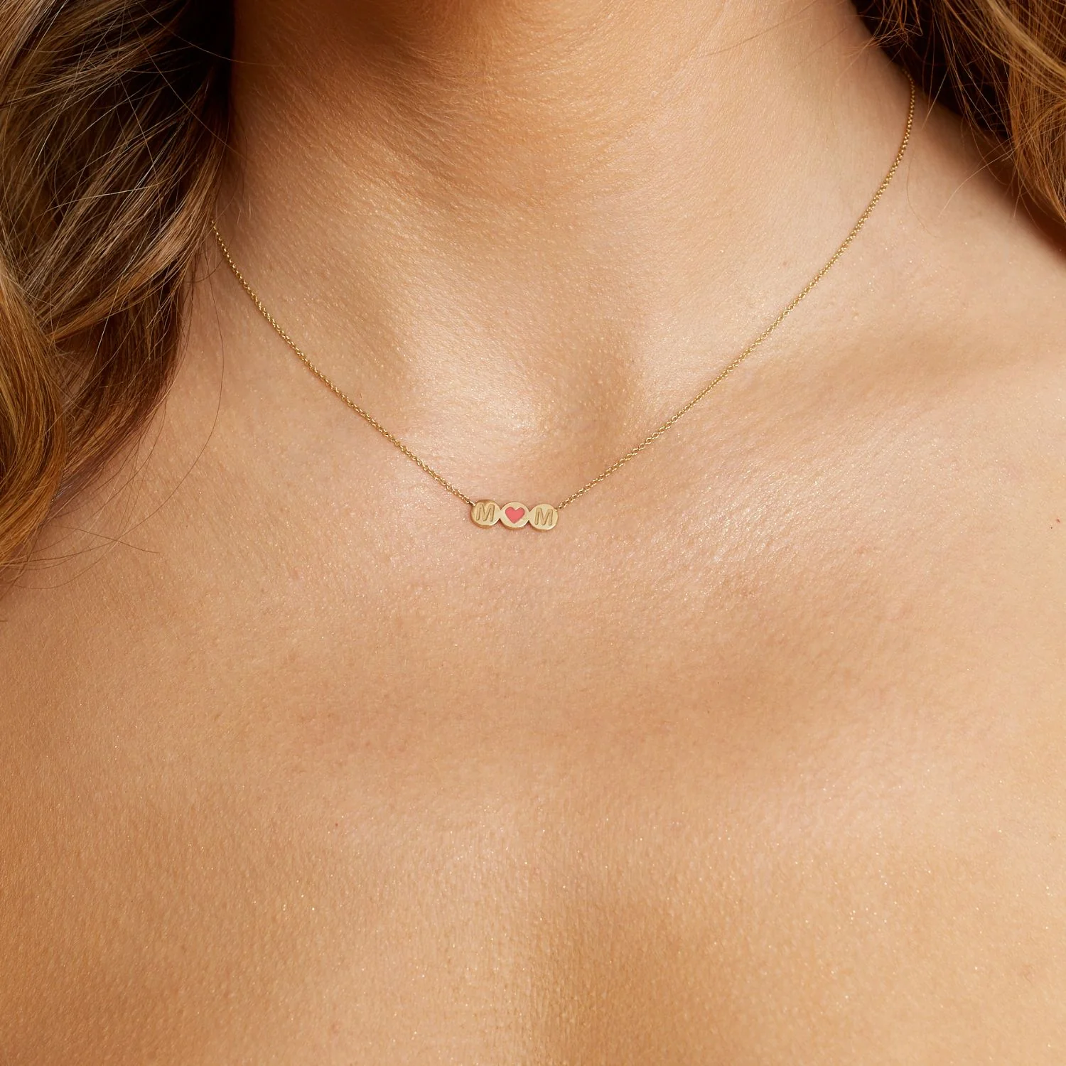 Enamel Heart Initial Necklace - Image 5