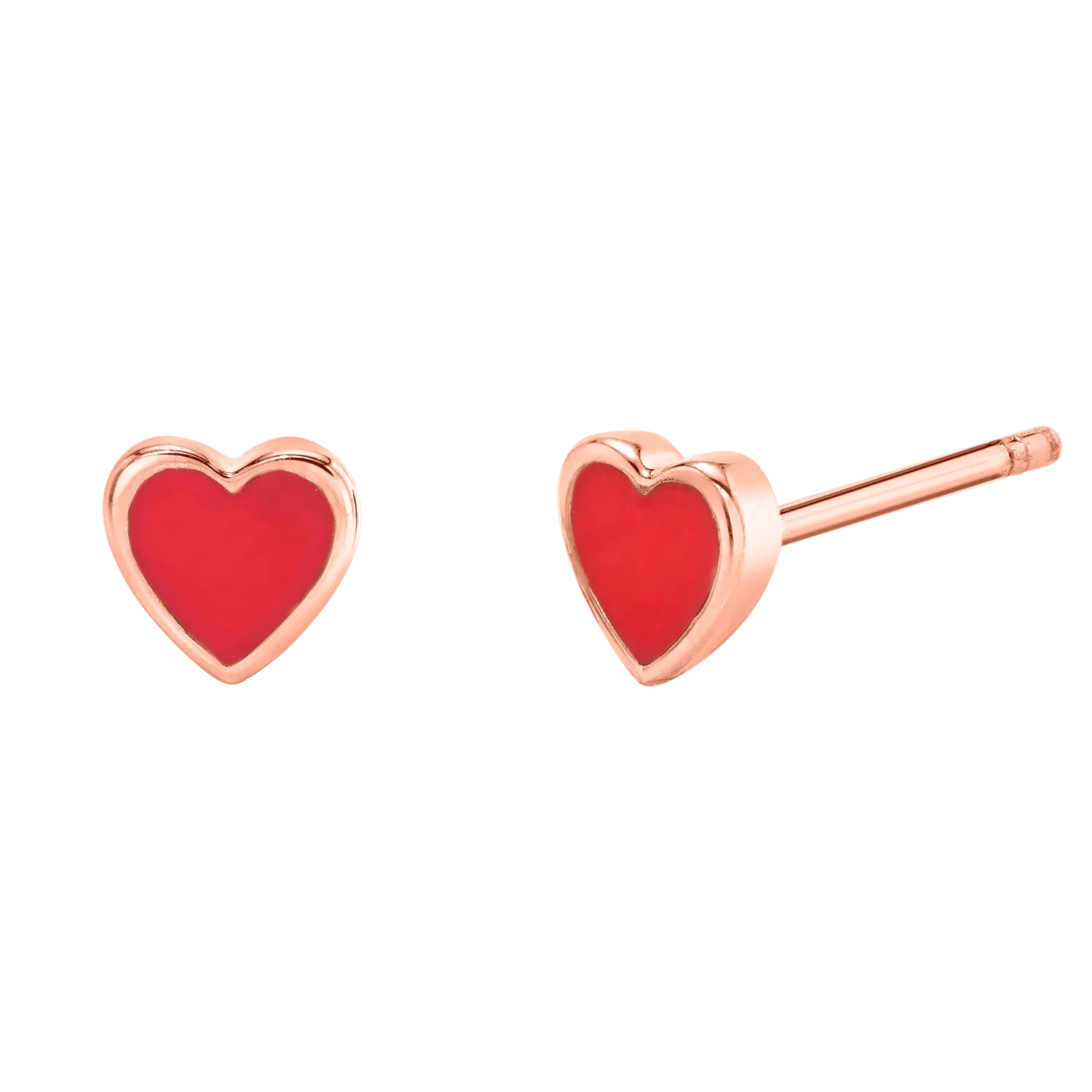 Enamel Heart Shape Studs - Image 3