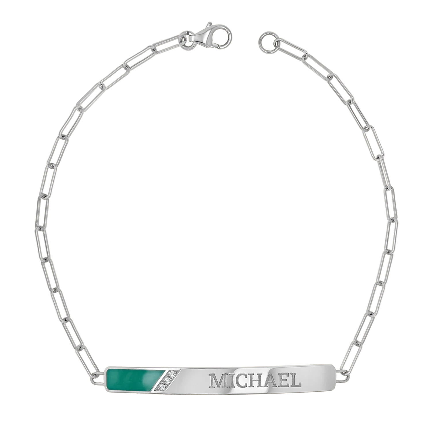Slash Engravable Bracelet with Diamond Accents - Image 2