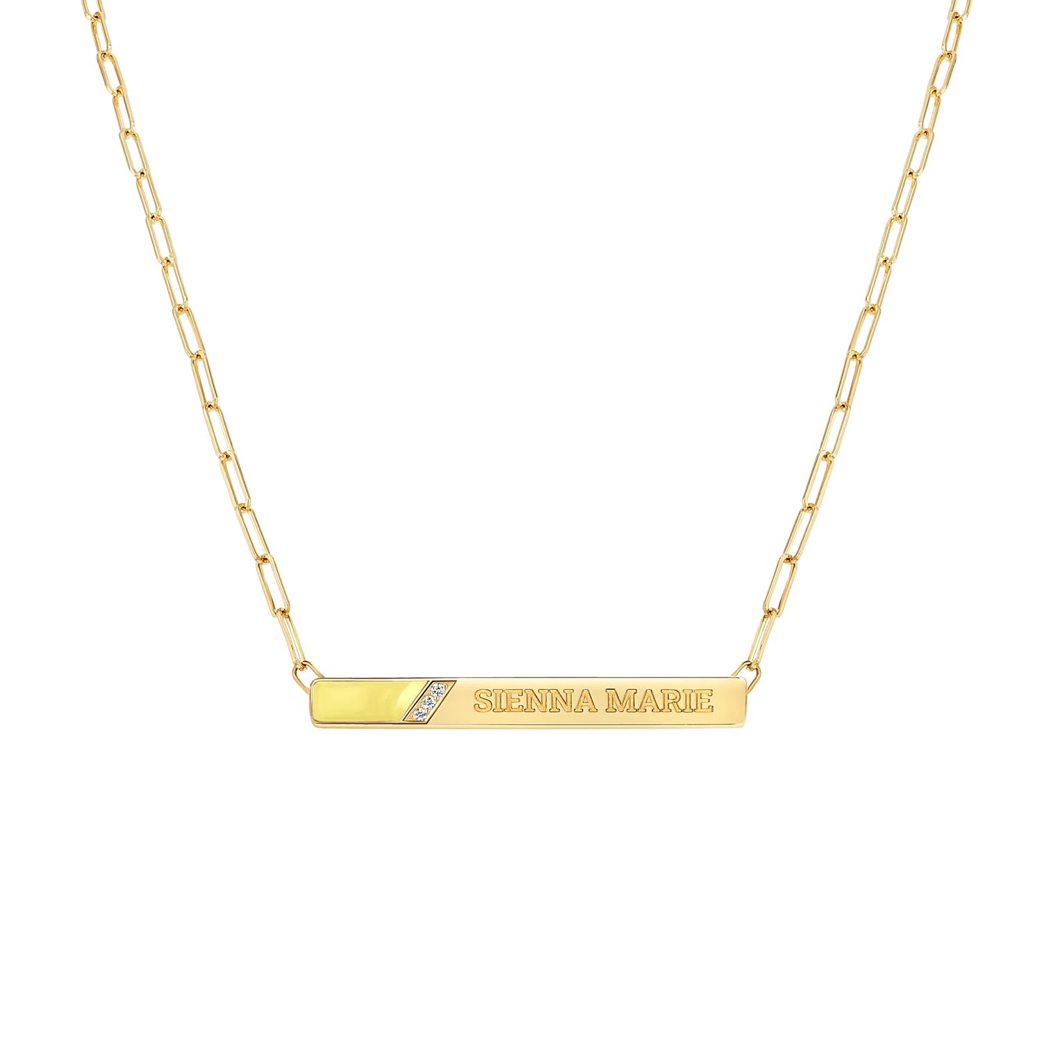 Slash Engravable Necklace with Diamond Accents - Image 10