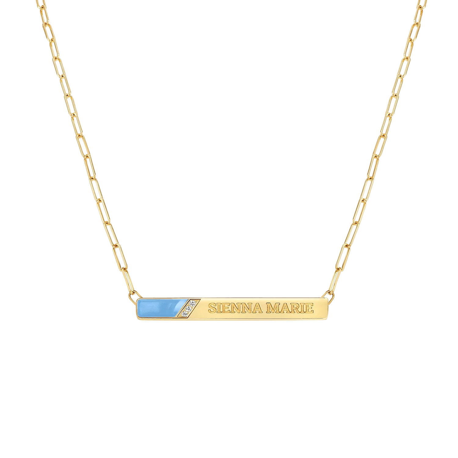 Slash Engravable Necklace with Diamond Accents - Image 11