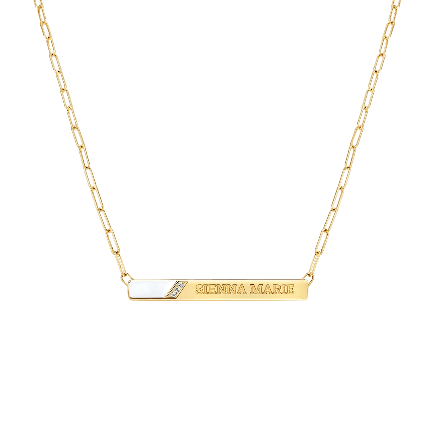 Slash Engravable Necklace with Diamond Accents - Image 15