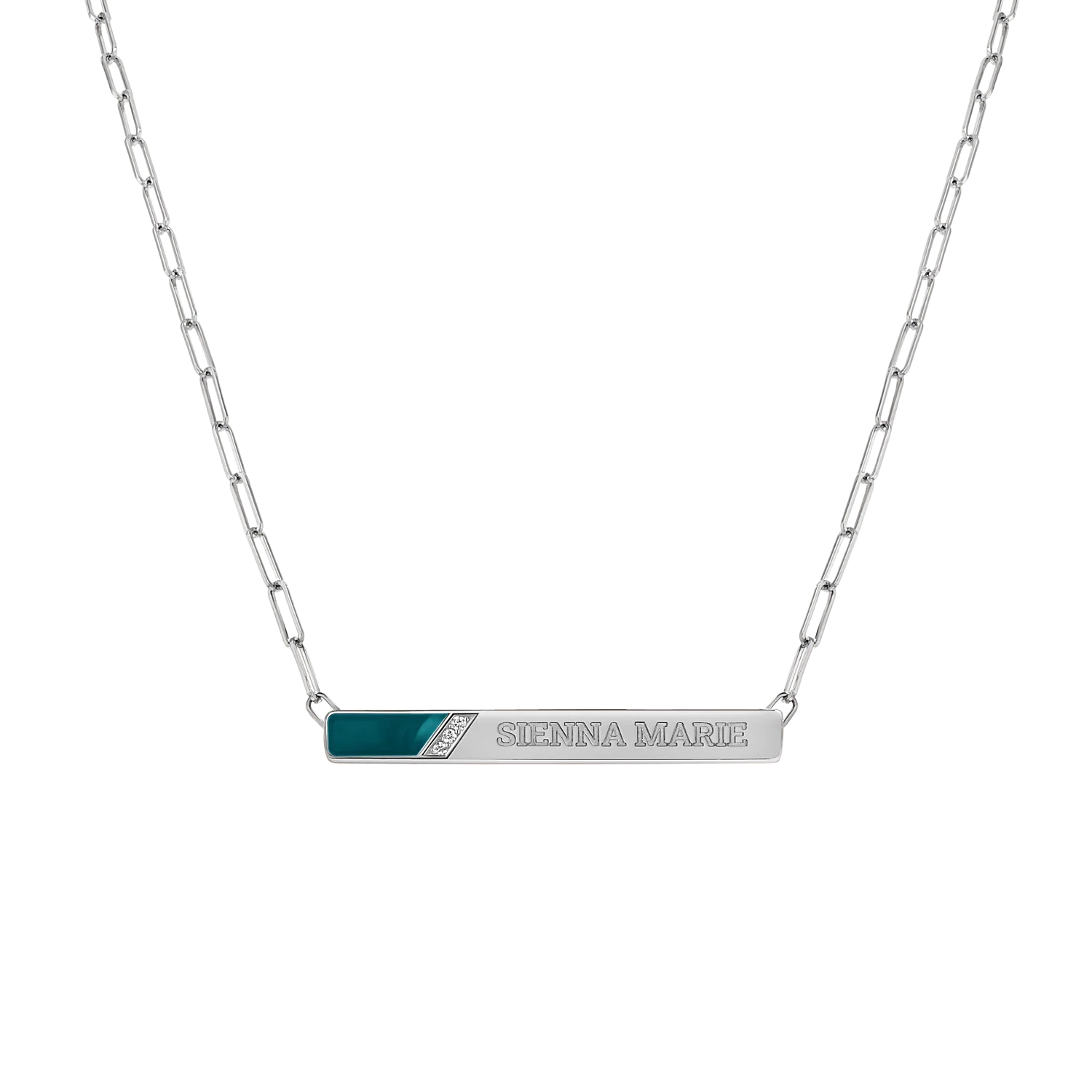 Slash Engravable Necklace with Diamond Accents - Image 19