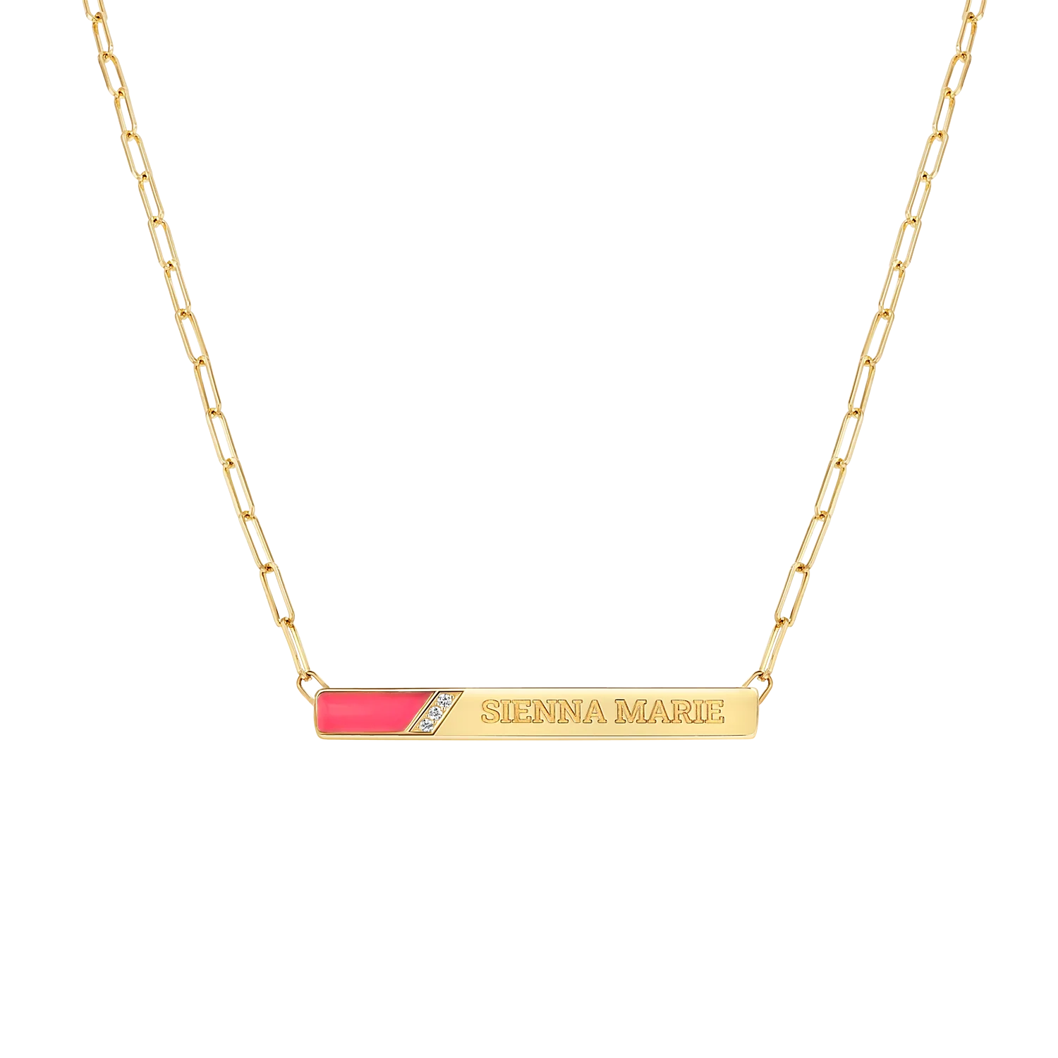 Slash Engravable Necklace with Diamond Accents - Image 2