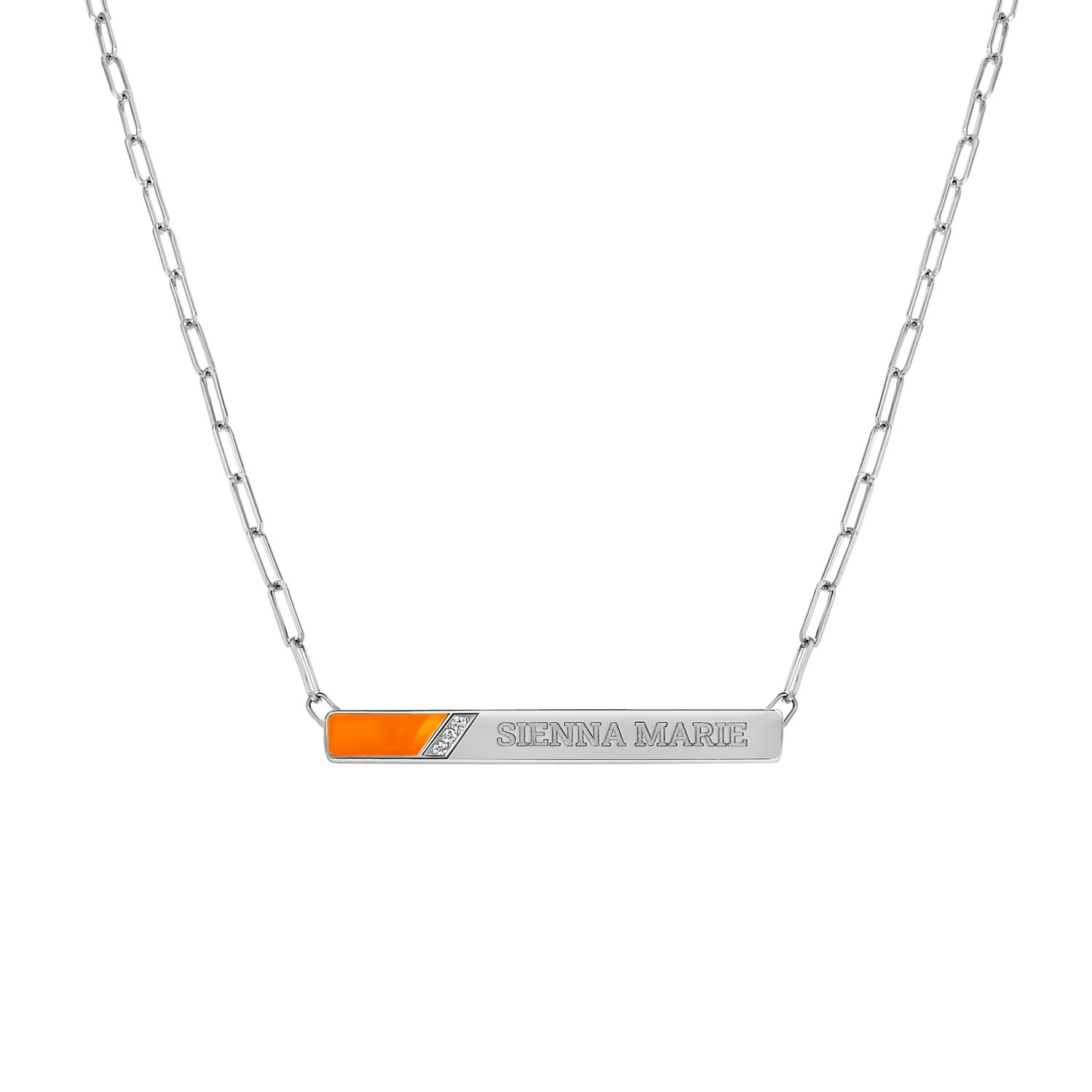 Slash Engravable Necklace with Diamond Accents - Image 21