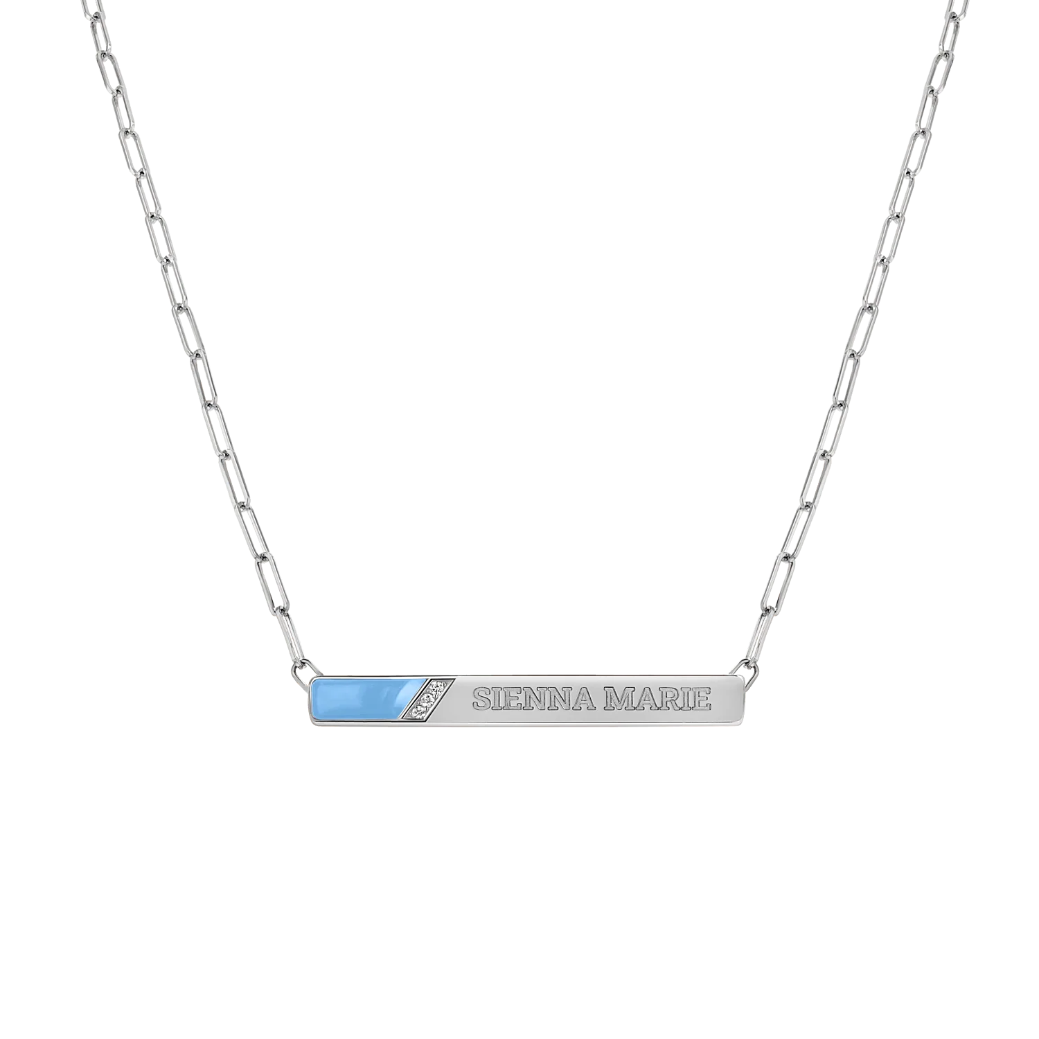 Slash Engravable Necklace with Diamond Accents - Image 23