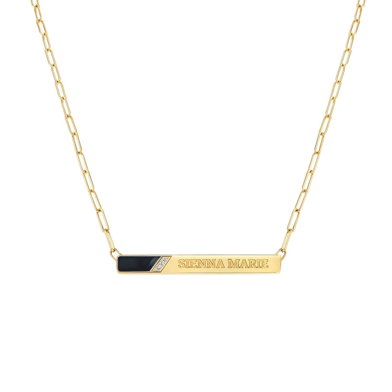 Slash Engravable Necklace with Diamond Accents - Image 6