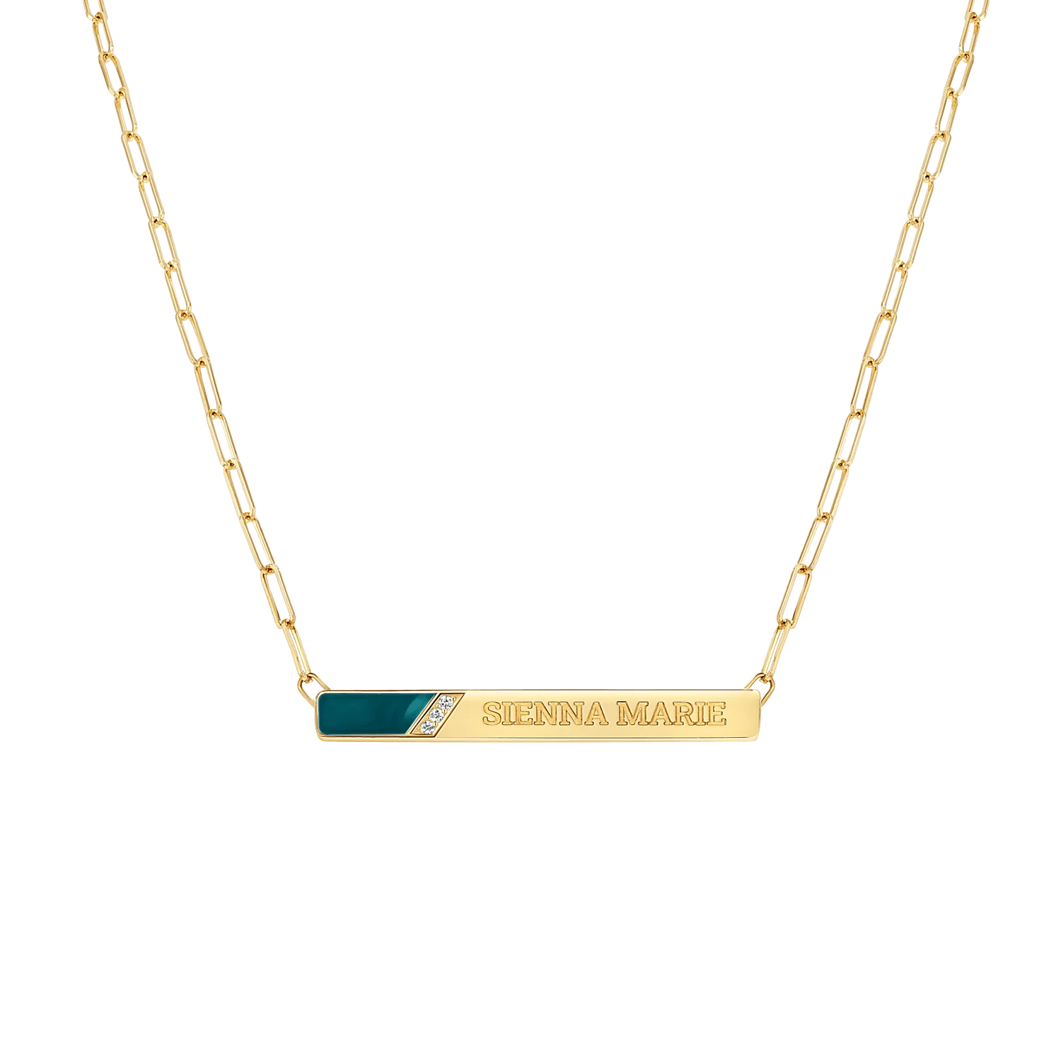 Slash Engravable Necklace with Diamond Accents - Image 7
