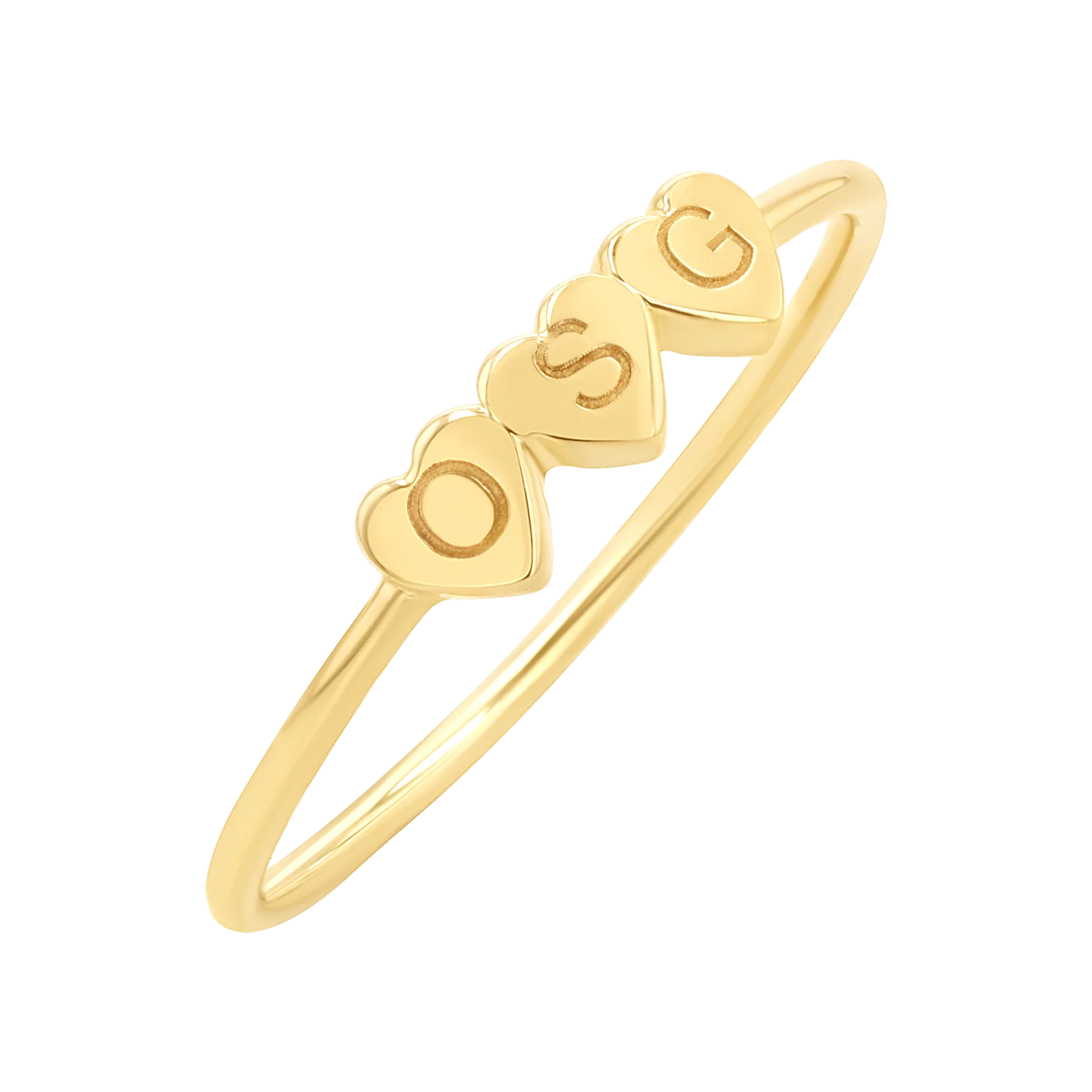 Engravable Letter Heart Stacking Ring - Image 5