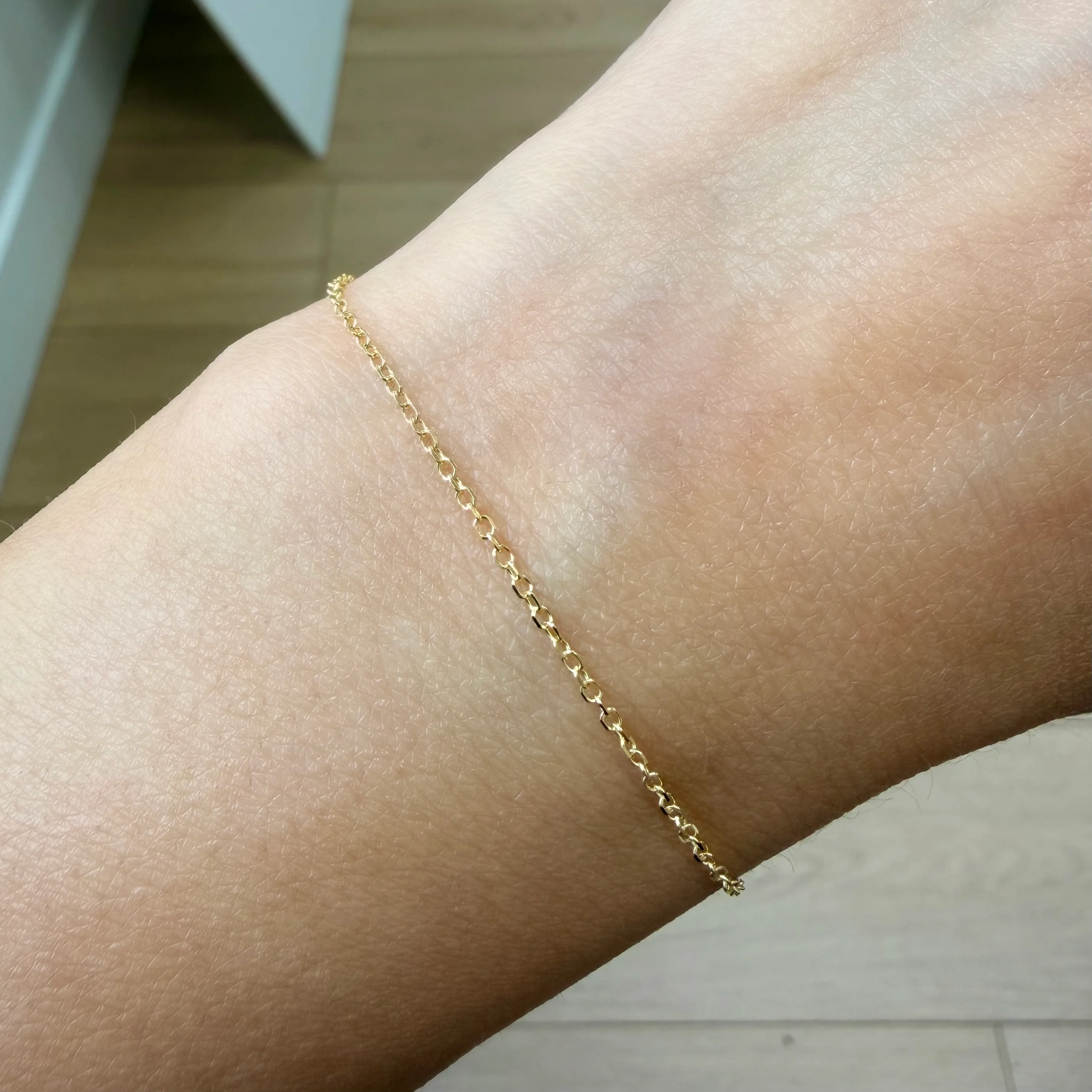 14K Gold Cable Chain Bracelet - Image 6