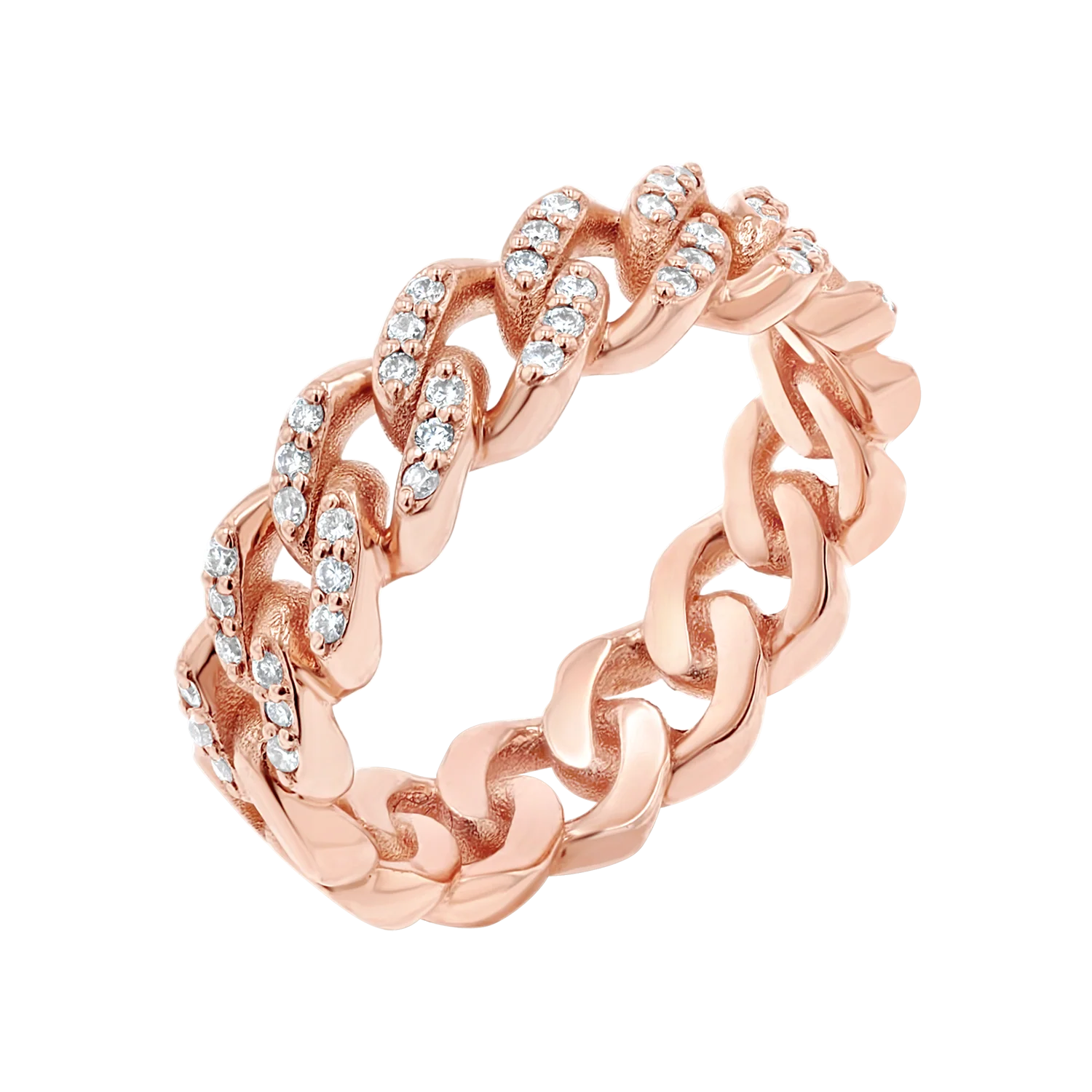 Grand Cuban Link Diamond Pave Ring - Image 3