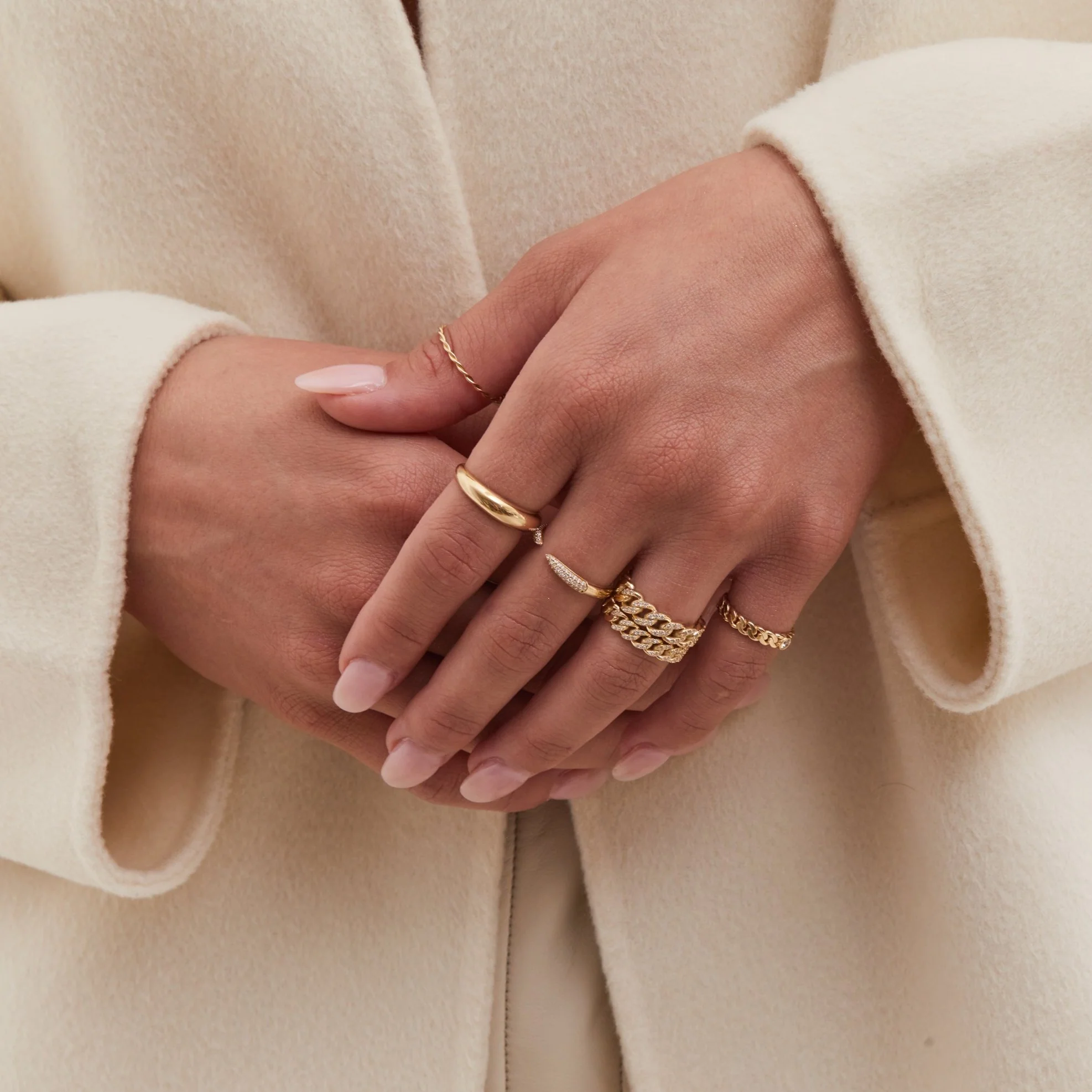Grand Cuban Link Diamond Pave Ring - Image 5