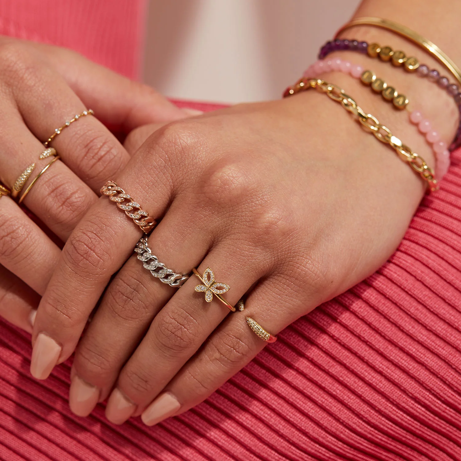 Grand Cuban Link Diamond Pave Ring - Image 7