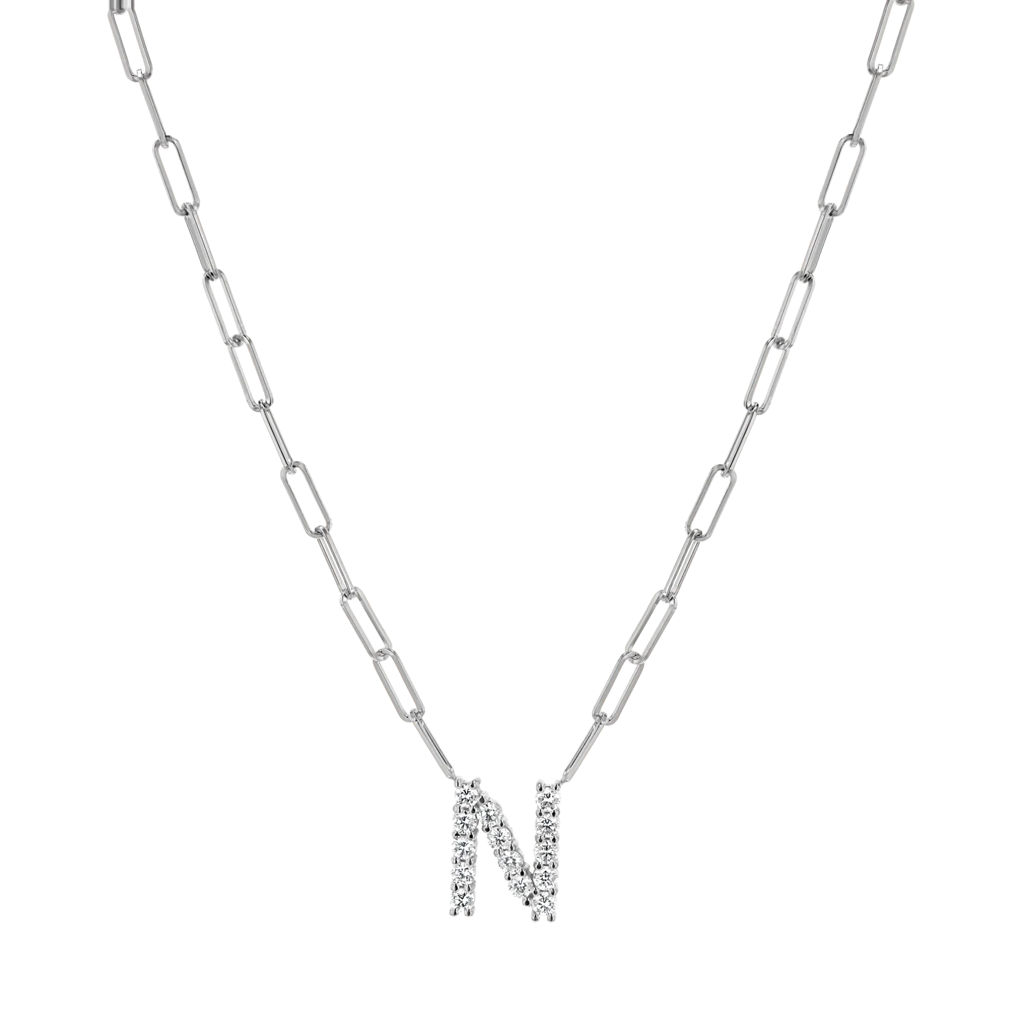 Grand Initial Paper Clip Necklace - Image 2