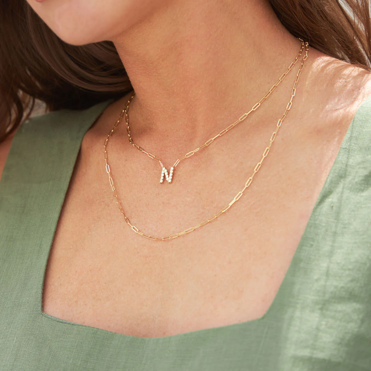 Grand Initial Paper Clip Necklace - Image 5