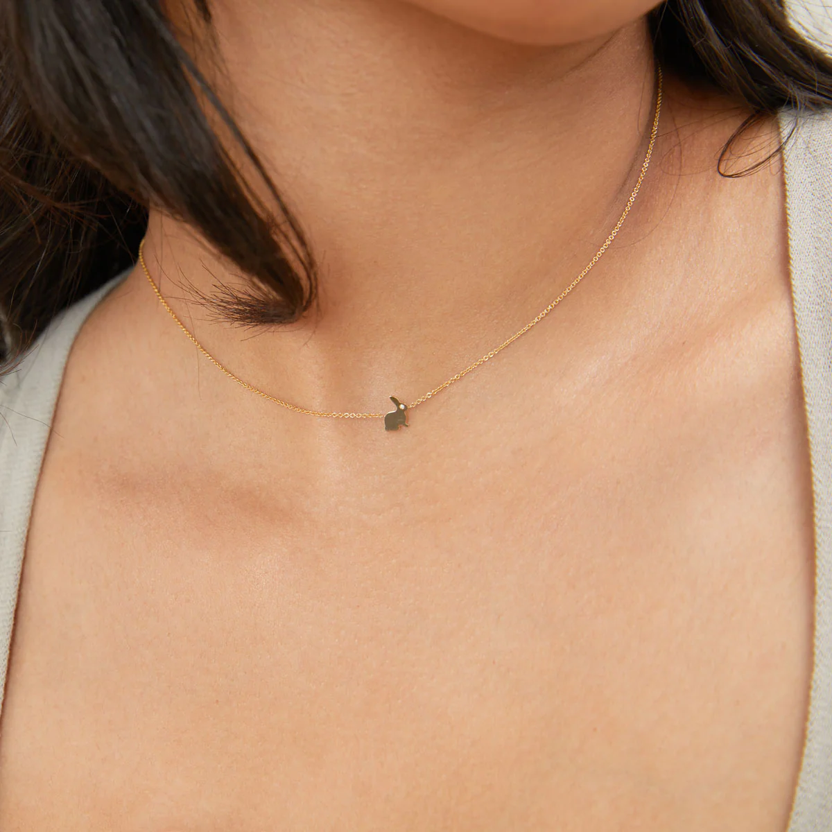 Kids Dainty Bunny Rabbit Necklace - Image 4