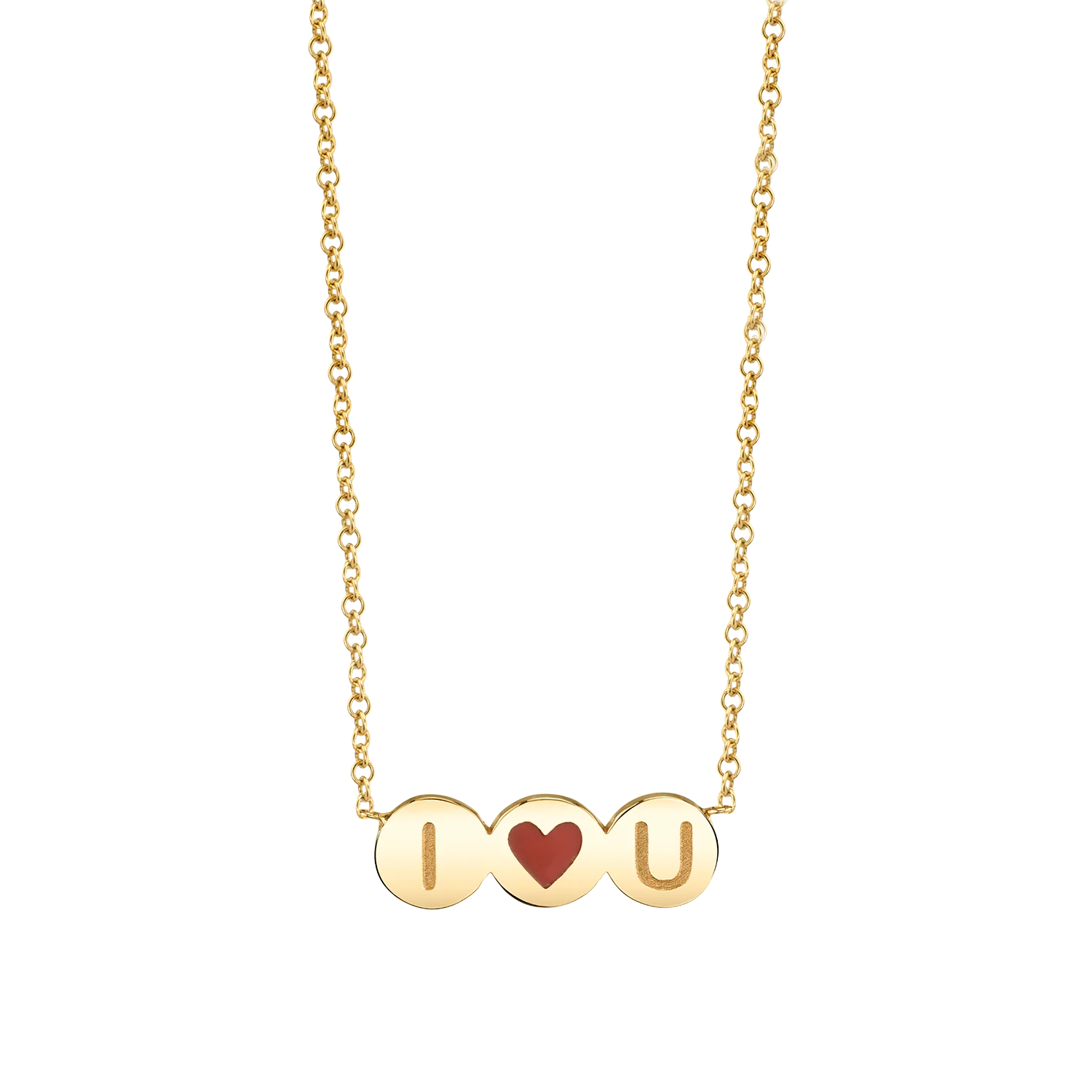 Kids Enamel Heart Initial Necklace
