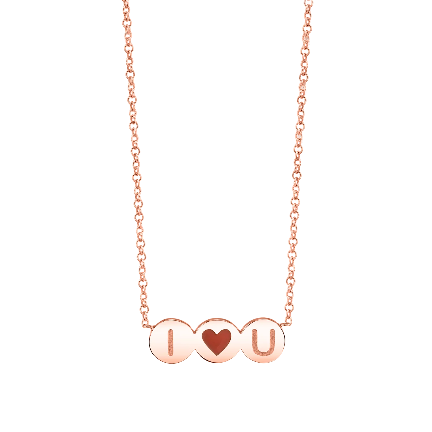 Kids Enamel Heart Initial Necklace - Image 3