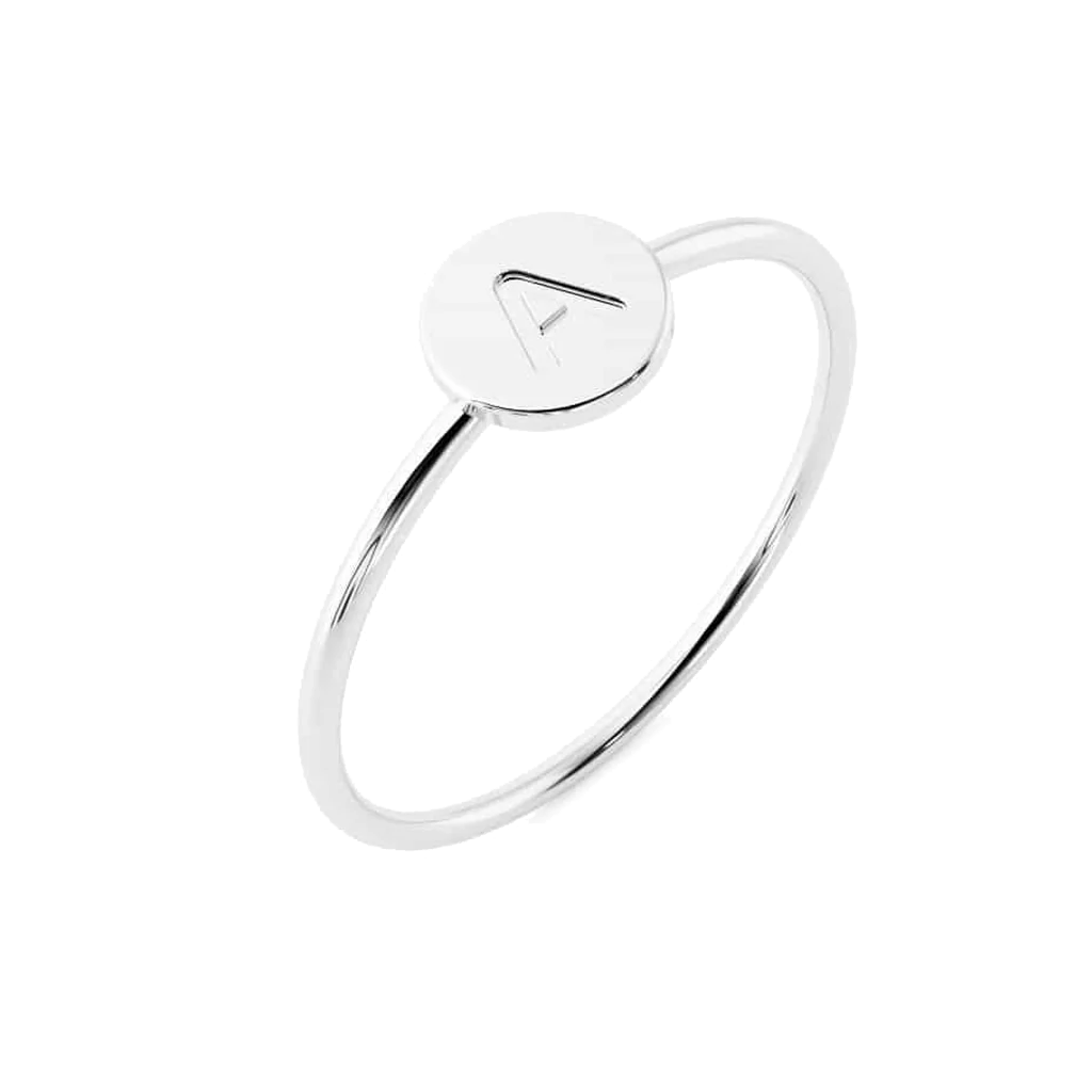Kids Mini Round Initial Ring - Image 2