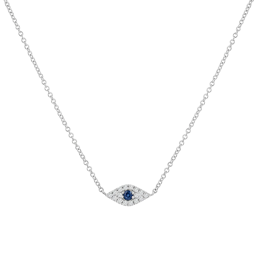 Kids Diamond Evil Eye Necklace - Image 2