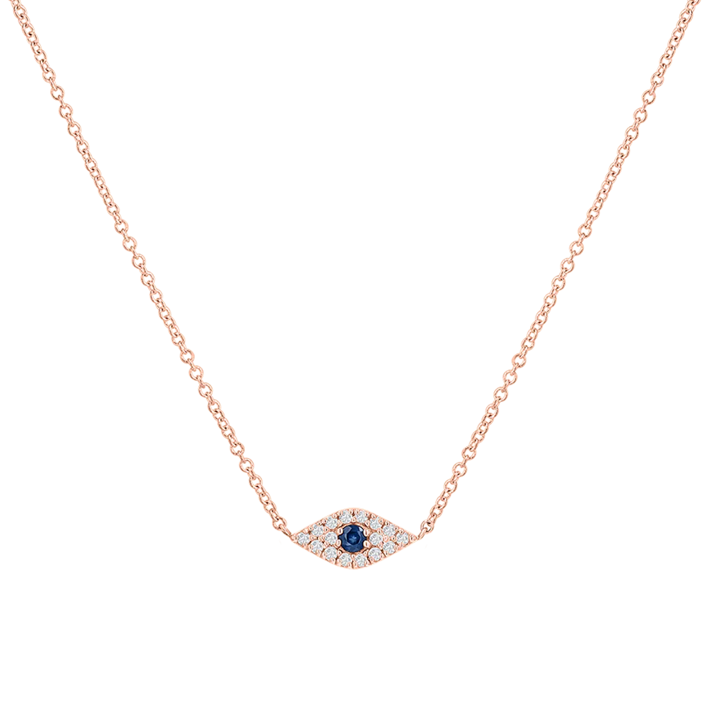 Kids Diamond Evil Eye Necklace - Image 3