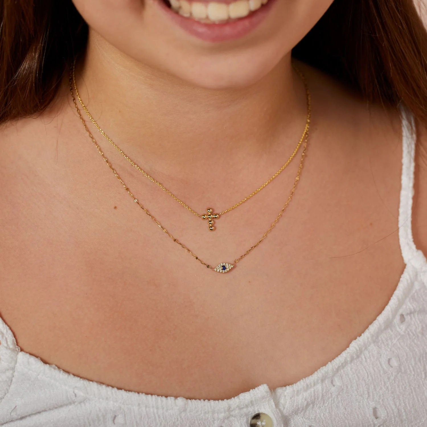 Kids Diamond Evil Eye Necklace - Image 4