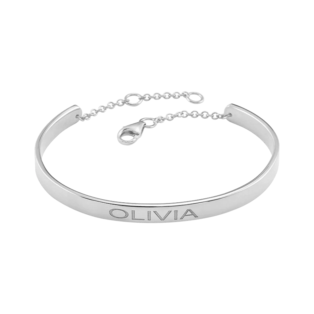 Kids Signature Engravable Cuff ID Bracelet - Image 2