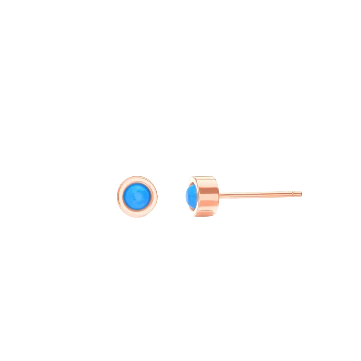 Kids Turquoise Solitaire Stud Earrings - Image 3