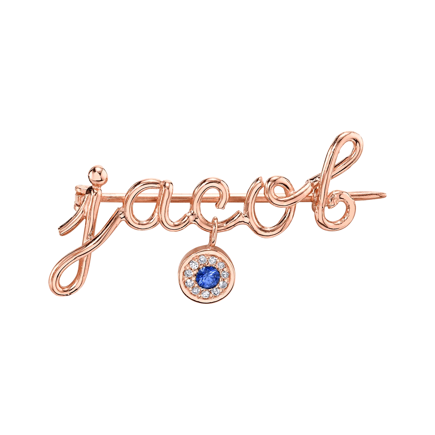 Mini Letter Name Pin with Round Eye Charm - Image 6