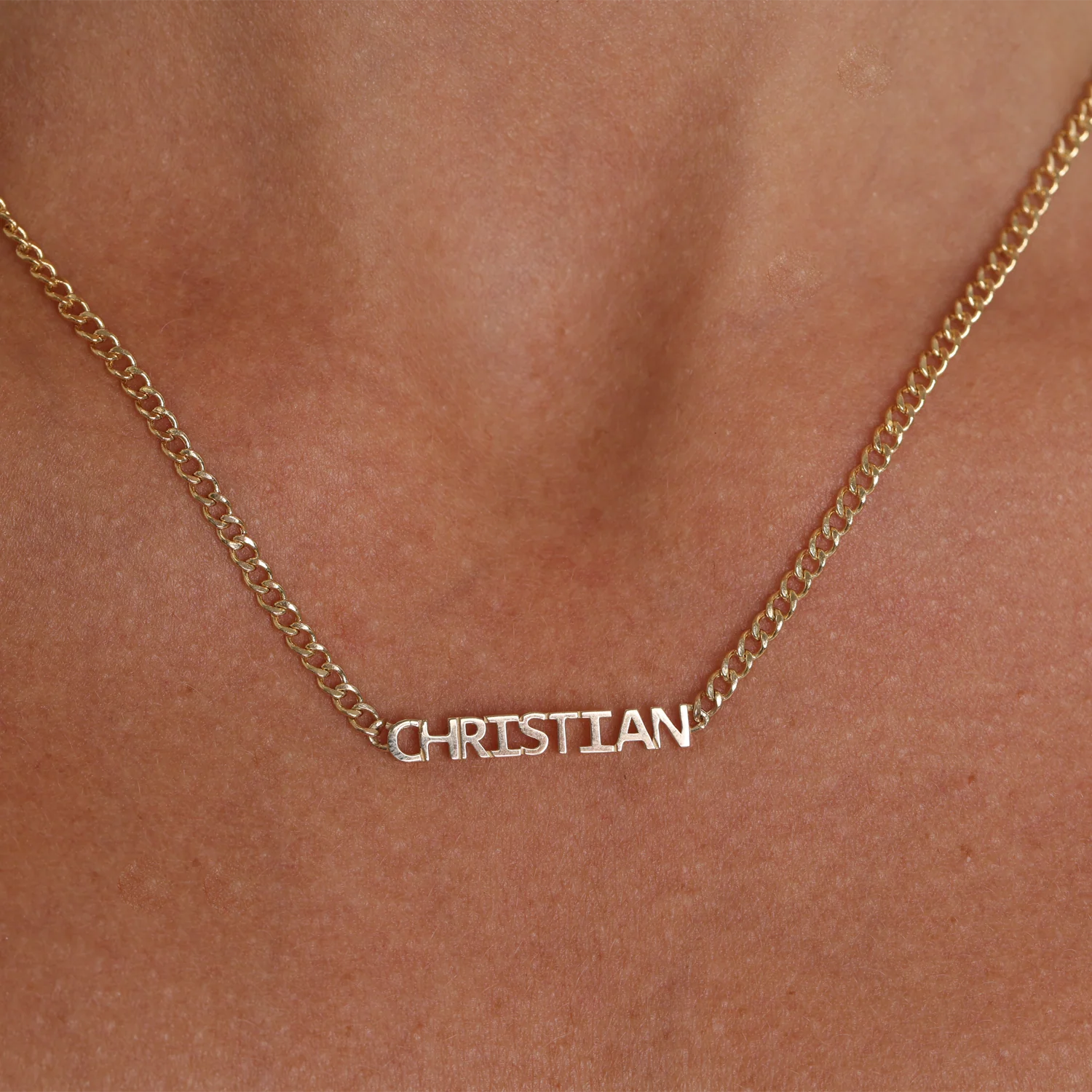 Mini Single Name Cuban Chain Necklace - Image 3