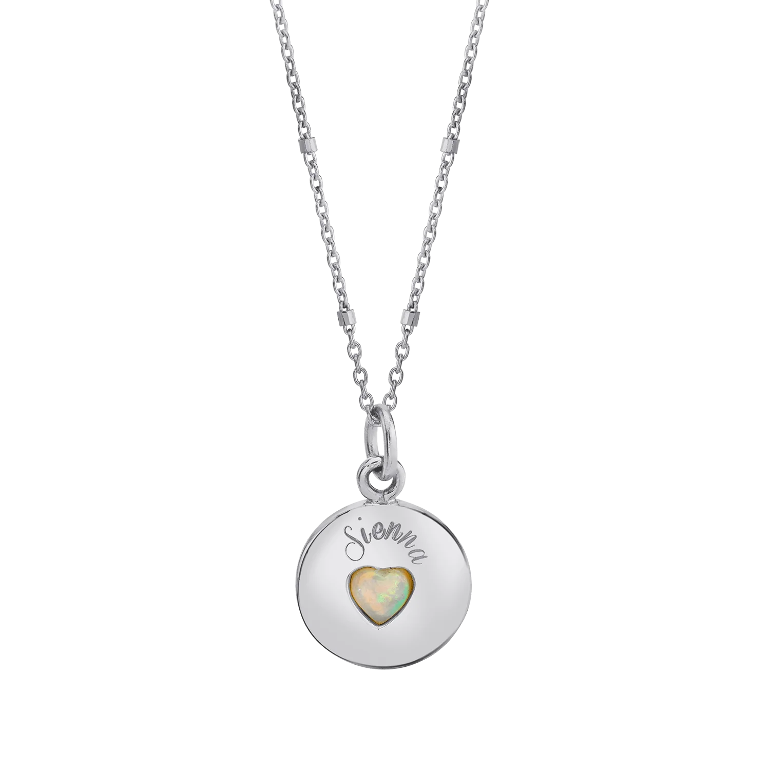 Opal Heart Name Medallion - Image 2