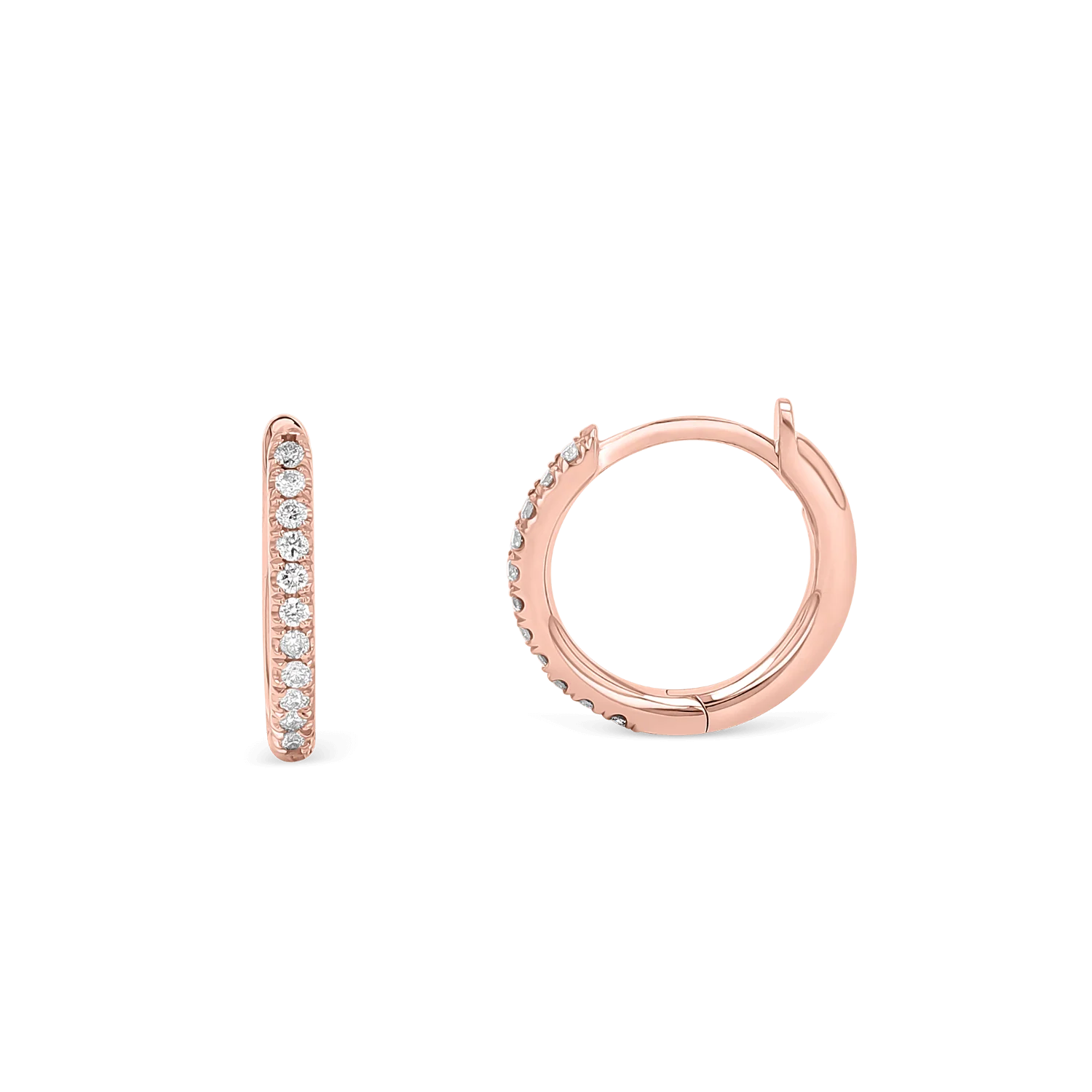 Diamond Huggie Hoop Earrings - Image 3