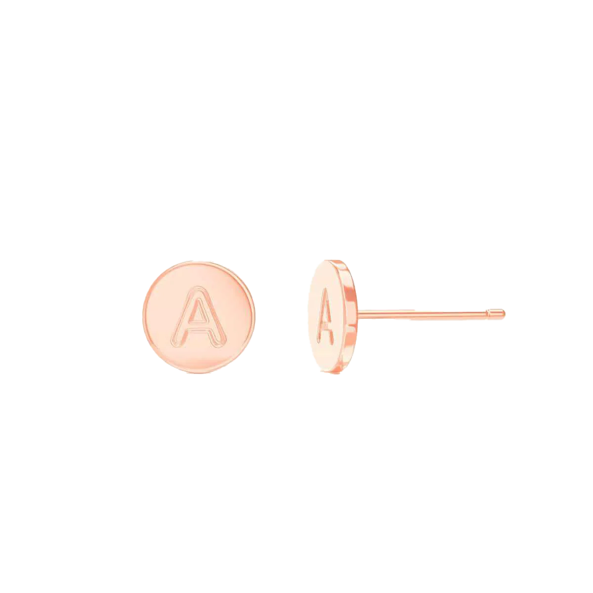 Mini Initial Round Earrings - Image 3