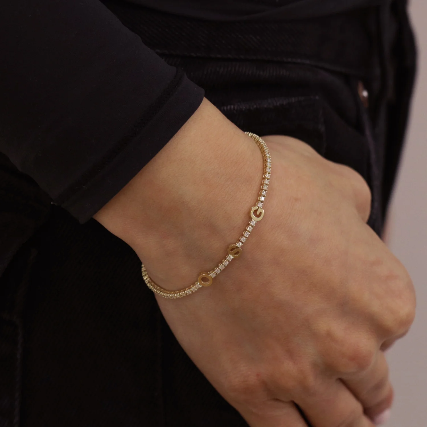 Signature Diamond Letter Tennis Bracelet - Image 5