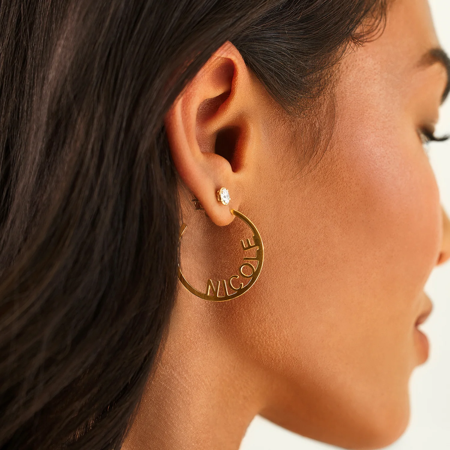 Small Block Name Hoops - Image 5