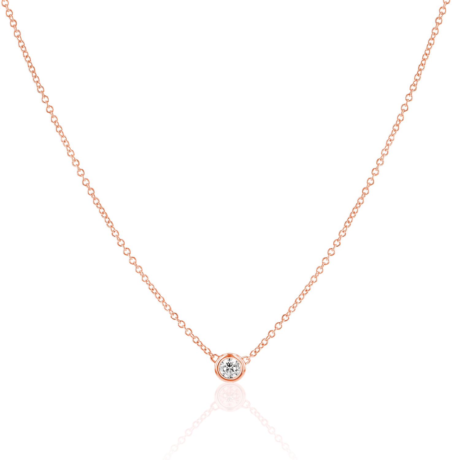 Diamond Solitaire Bezel Necklace - Image 3